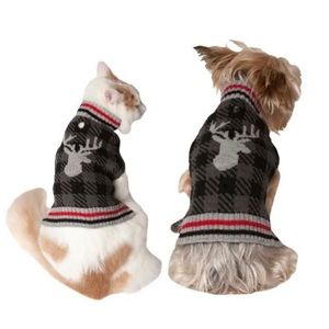 Soft Plaid Winter Pet Sweater Buck Deer Look at that Rack! Dog Cat